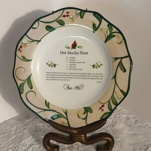Paula Deen Home For The Holidays "Hot Mocha Float" Recipe Plate